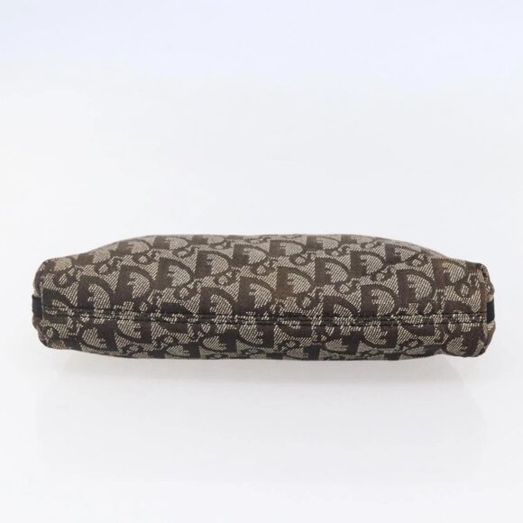 Christian Dior Trotter Canvas Pouch Brown Silver Auth bs29749 - Picture 7 of 16
